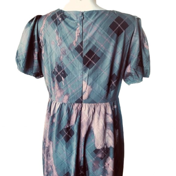 Killstar Effina’s Ruin Black & Bleach Pink Plaid  Midi Dress NWT XL - Picture 8 of 16